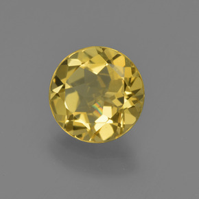 Berilo dourado ouro natural 1,40ct, corte redondo, VVS