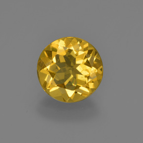 Berilo dourado ouro natural 1,64ct, corte redondo, VS