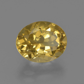 Berilo dourado ouro natural 2,74ct, corte oval, VS