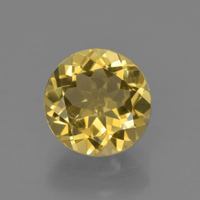 Berilo dourado ouro natural 1,82ct, corte redondo, VVS