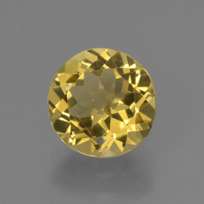 Berilo dourado ouro natural 1,82ct, corte redondo, VVS