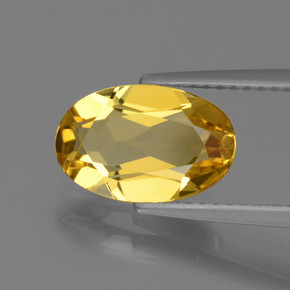 Berilo dourado ouro natural 2,07ct, corte oval, VVS-VS
