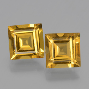 Pedras preciosas de berilo dourado amarelo natural de 2,92 ct, quadrado, VVS-VS