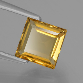 Berilo dourado ouro natural 1,18ct, quadrado, VVS-VS