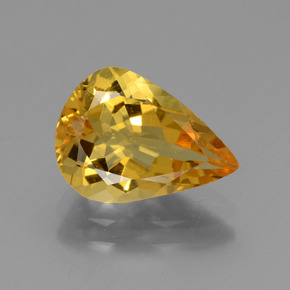 Berilo dourado ouro natural 2,30ct, formato de pêra, VVS
