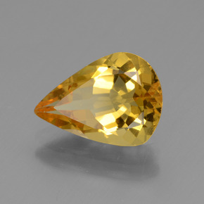 Berilo dourado ouro natural 2,30ct, formato de pêra, VVS