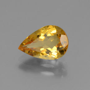 Berilo dourado amarelo natural 1,64ct, formato de pêra, VVS
