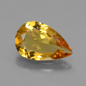 Berilo dourado ouro natural 2,07ct, formato de pêra, VVS-VS