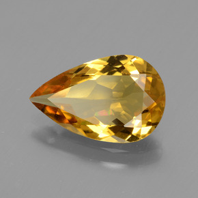 Berilo dourado ouro natural 2,07ct, formato de pêra, VVS-VS