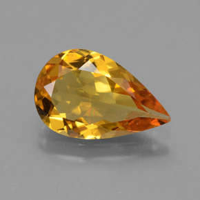 Berilo dourado ouro natural 1,95ct, formato de pêra, VVS-VS