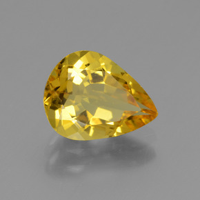 Berilo dourado ouro natural 1,97ct, formato de pêra, VVS