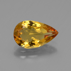 Berilo dourado ouro natural 1,70ct, formato de pêra, VVS