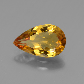 Berilo dourado ouro natural 1,70ct, formato de pêra, VVS