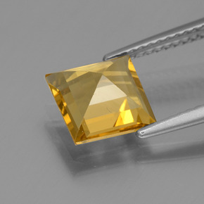 Berilo dourado amarelo natural 1,89ct, quadrado, VVS-VS