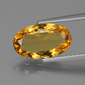 Berilo dourado amarelo natural 1,94ct, corte oval, VVS-VS