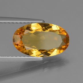Berilo dourado amarelo natural 1,94ct, corte oval, VVS-VS
