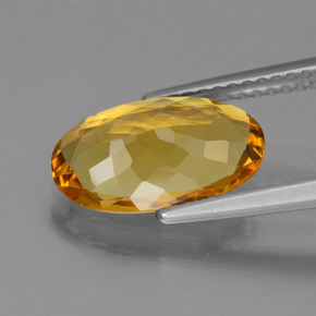 Berilo dourado amarelo natural 1,94ct, corte oval, VVS-VS