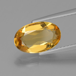 Berilo dourado amarelo natural 1,88ct, corte oval, VVS-VS