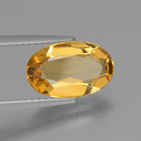 Berilo dourado amarelo natural 1,88ct, corte oval, VVS-VS