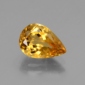 Berilo dourado ouro natural 1,85ct, formato de pêra, VVS