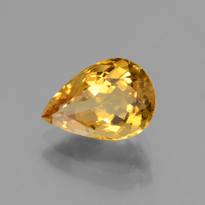 Berilo dourado ouro natural 1,85ct, formato de pêra, VVS