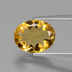 Berilo dourado ouro natural 2,02ct, corte oval, VVS-VS