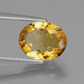 Berilo dourado ouro natural 2,02ct, corte oval, VVS-VS