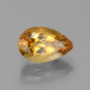 Berilo dourado ouro natural 2,18ct, formato de pêra, VVS-VS