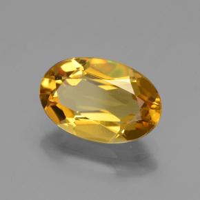 Berilo dourado dourado natural 2,29ct, corte oval, VVS-VS