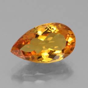Berilo dourado ouro natural 3,16ct, formato de pêra, VVS-VS