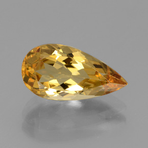 Berilo dourado amarelo natural 2,49ct, formato de pêra, VVS-VS