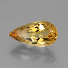 Berilo dourado amarelo natural 2,49ct, formato de pêra, VVS-VS