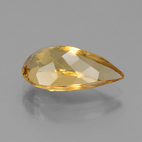 Berilo dourado amarelo natural 2,49ct, formato de pêra, VVS-VS