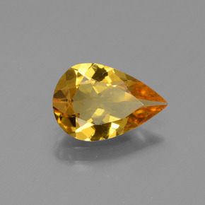 Berilo dourado ouro natural 1,18ct, formato de pêra, VVS