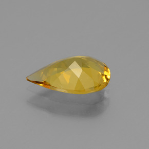 Berilo dourado ouro natural 1,18ct, formato de pêra, VVS