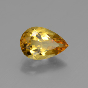 Berilo Dourado Amarelo Dourado Natural 1.49ct, Formato de pêra, VVS
