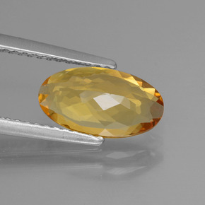 Berilo dourado amarelo natural 1,42ct, corte oval, VVS-VS