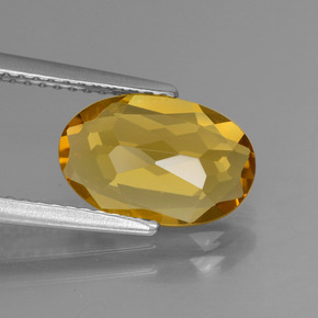 Berilo dourado amarelo natural 1,73ct, corte oval, VVS-VS