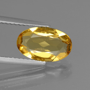 Berilo dourado amarelo natural 1,68ct, corte oval, VVS-VS