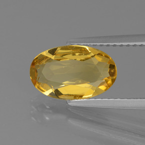 Berilo dourado amarelo natural 1,68ct, corte oval, VVS-VS