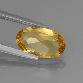 Berilo dourado amarelo natural 1,68ct, corte oval, VVS-VS