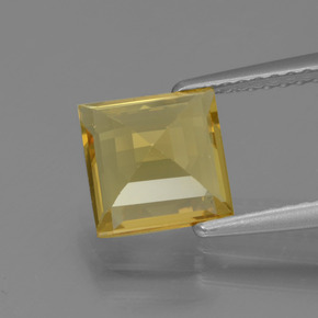 Berilo dourado ouro natural 1,50ct, quadrado, VVS-VS
