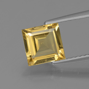 Berilo dourado amarelo natural 1,33ct, quadrado, VVS-VS