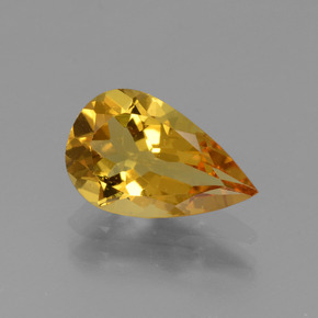 Berilo dourado amarelo natural 1,62ct, formato de pêra, VVS-VS