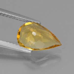 Berilo dourado amarelo natural 1,62ct, formato de pêra, VVS-VS