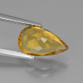 Berilo dourado ouro natural 1,70ct, formato de pêra, VVS-VS