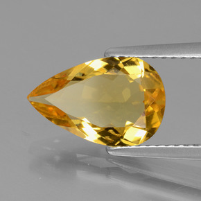 Berilo dourado amarelo natural 1,94ct, formato de pêra, VVS-VS