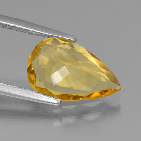 Berilo dourado amarelo natural 1,94ct, formato de pêra, VVS-VS