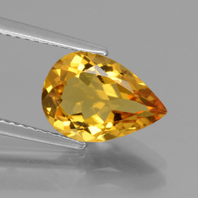 Berilo dourado ouro natural 2,33ct, formato de pêra, VVS-VS