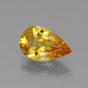 Berilo Dourado Amarelo Dourado Natural 1.54ct, Formato de pêra, VVS-VS